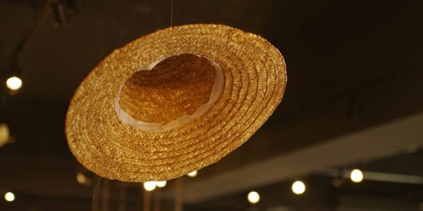 Photo industrial design straw hat pendant lamp