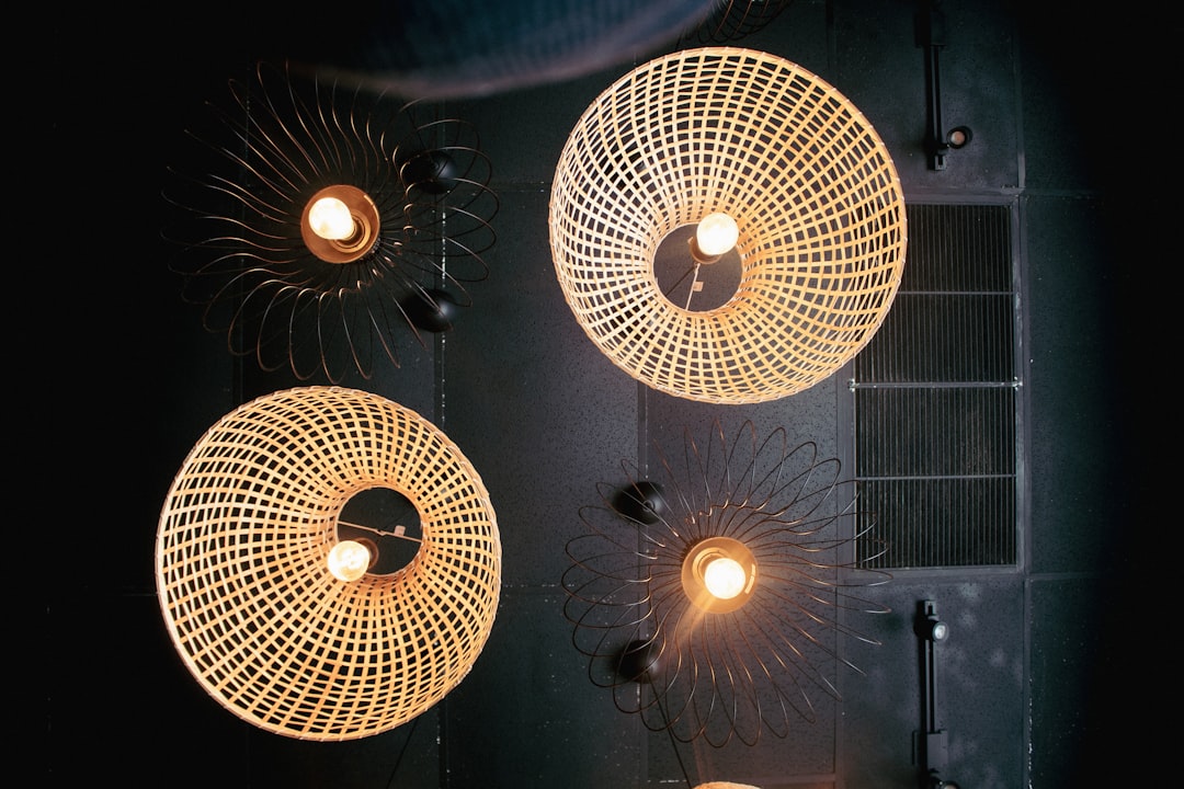 Photo woven rattan sconce